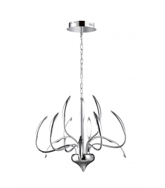 Lampada a sospensione cromata HAMPTON 12 lampadine a LED