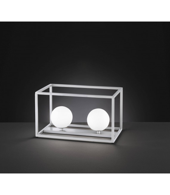 AURELIA Tischlampe Matt Nickel 2 Glühbirnen