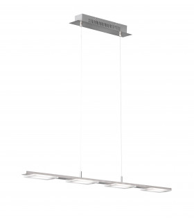 VERSO lámpara colgante níquel mate 4 bombillas LED