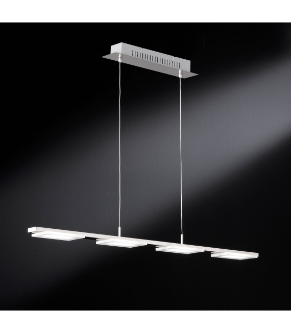 VERSO lámpara colgante níquel mate 4 bombillas LED