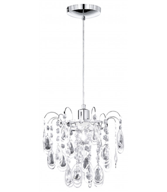 CARREE lampada a sospensione cromata 1 lampadina