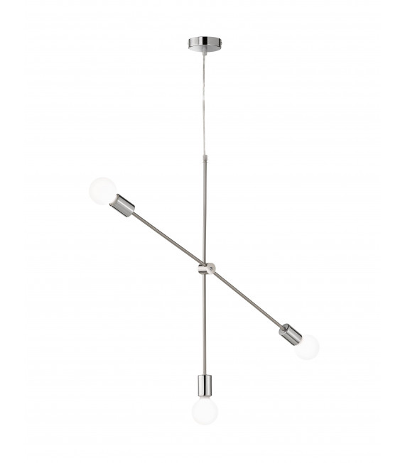 SARA Pendelleuchte Matt Nickel / Chrom 3 Lampen