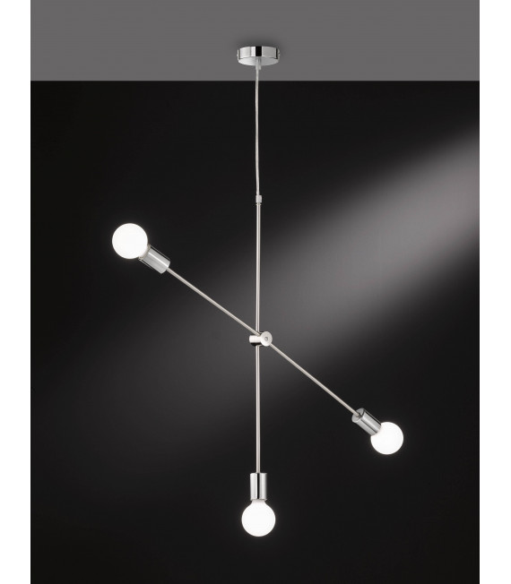 SARA Pendelleuchte Matt Nickel / Chrom 3 Lampen