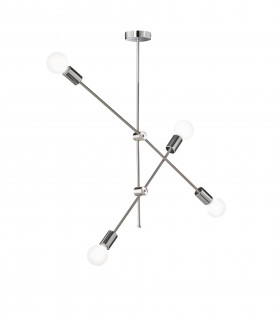 Lampada a sospensione SARA nichel opaco / cromo 4 lampadine