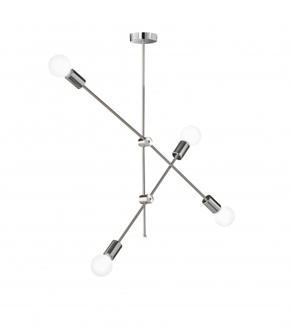 Lampada a sospensione SARA nichel opaco / cromo 4 lampadine