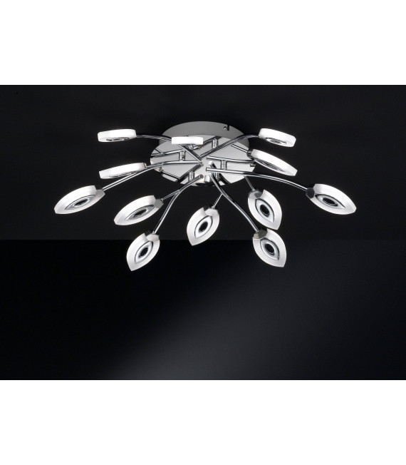 ASHLEY Chrom Deckenleuchte mit 12 LED-Lampen