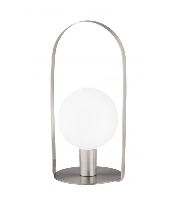 Tischleuchte Matt Nickel Glas 1 Glühbirne