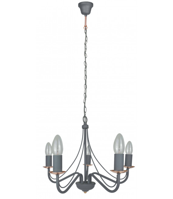 Lampada a sospensione grigia 5 lampadine CADIZ