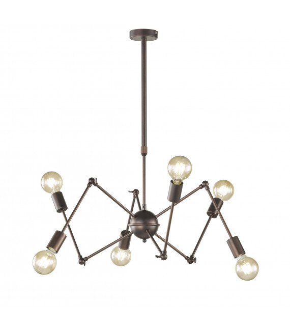 Lampada a sospensione CARMONA marrone antico 6 lampadine