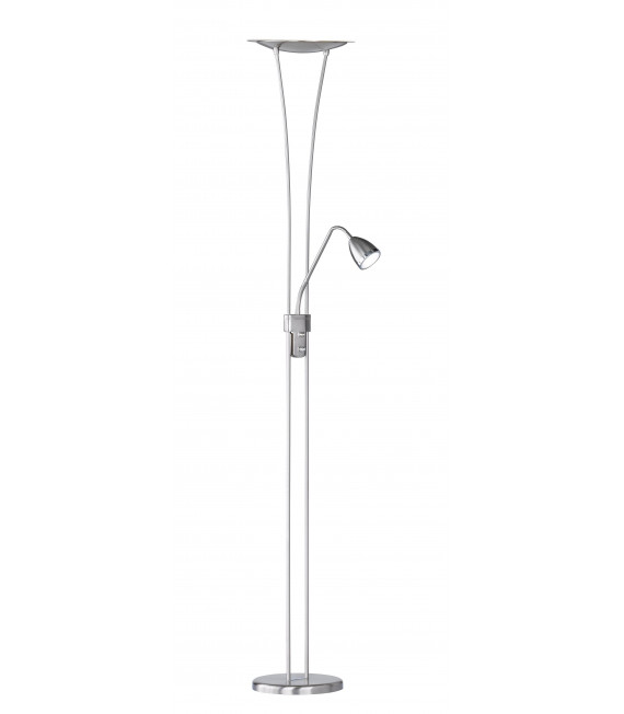 Lampada da terra ATRIA nichel opaco / cromo 1 lampadina a LED
