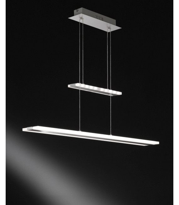 Lampada a sospensione MISSION nichel opaco / cromo 1 lampadina a LED