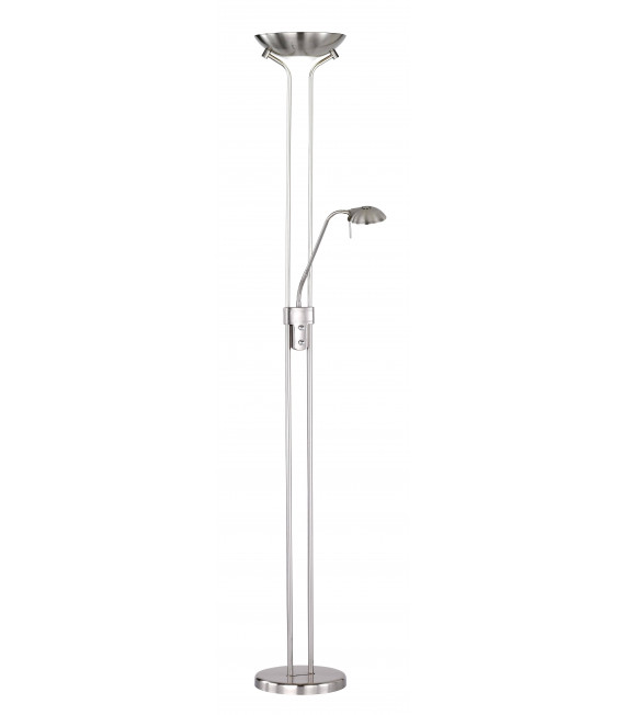 Lampada da terra BERIT nichel opaco 1 lampadina a LED