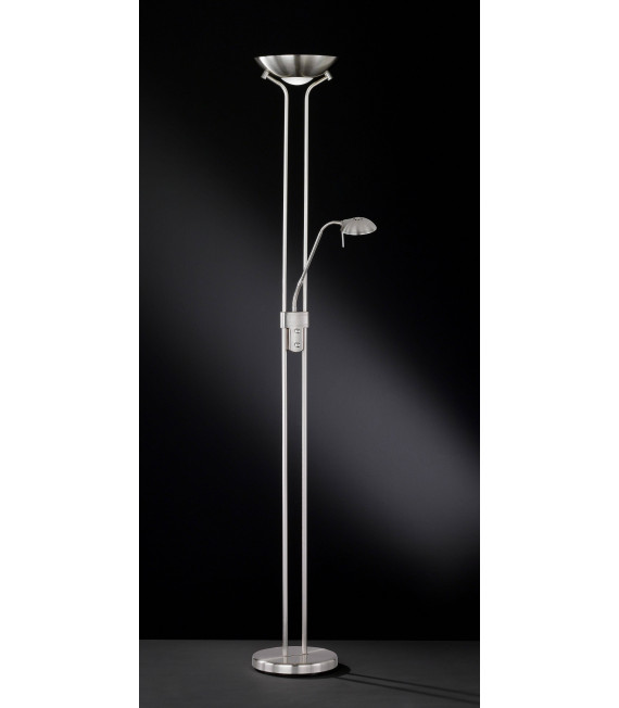 Lampada da terra BERIT nichel opaco 1 lampadina a LED