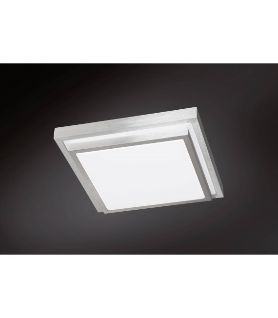 HALDEN Plafón aluminio cepillado 1 bombilla LED