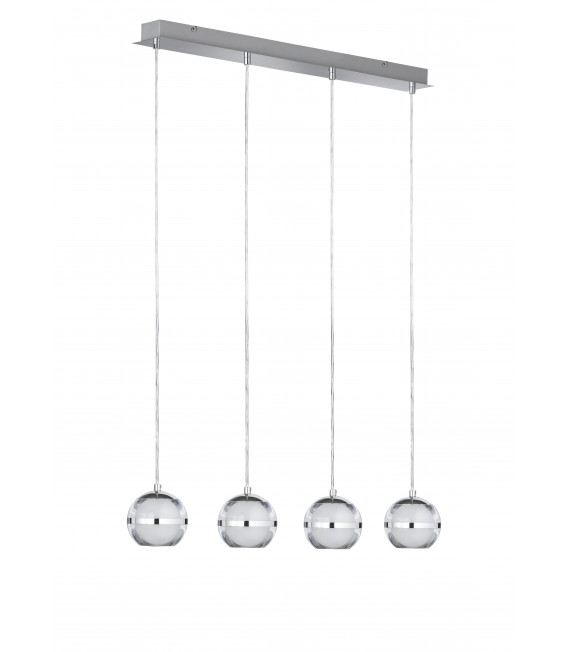FULTON Chrom Pendelleuchte 4 LED-Lampen