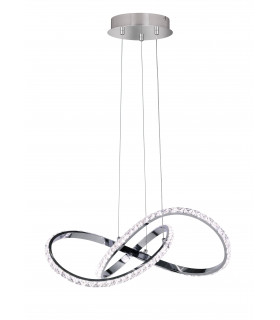 Lampada a sospensione cromata PRISMA 1 lampadina a LED