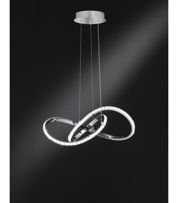 Lampada a sospensione cromata PRISMA 1 lampadina a LED