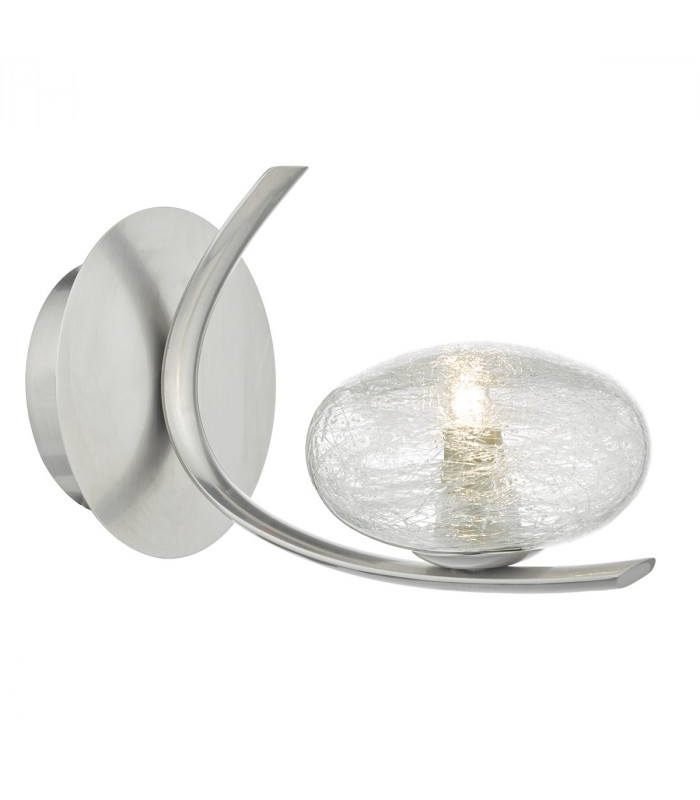 Aplique de pared de cristal y cromo satinado Leighton 1 luz
