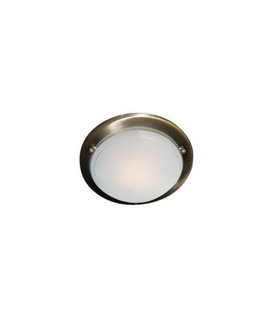 Runde Deckenleuchte 30 cm, in Satin Silber und Glas