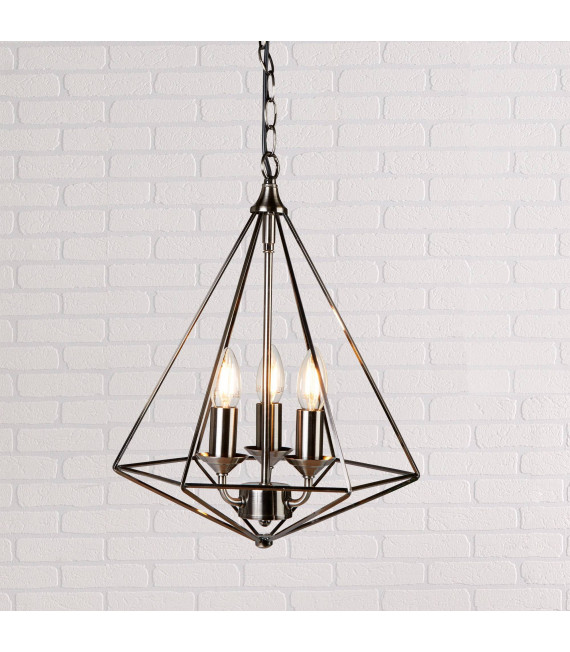 Suspension Diamond, en argent ancien, 1 ampoule