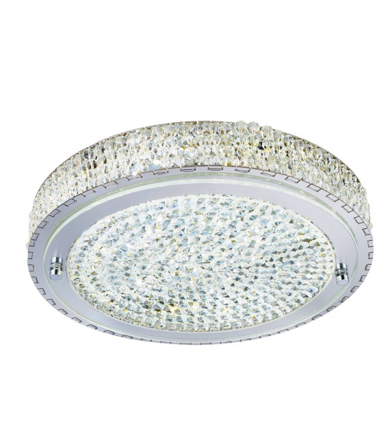 Deckenleuchte 30 cm Led Vesta, aus Chrom, Kristall und Spiegelglas