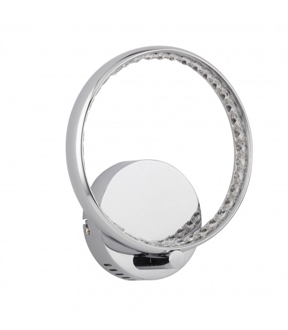 Plafoniera Rings, in cromo e cristallo