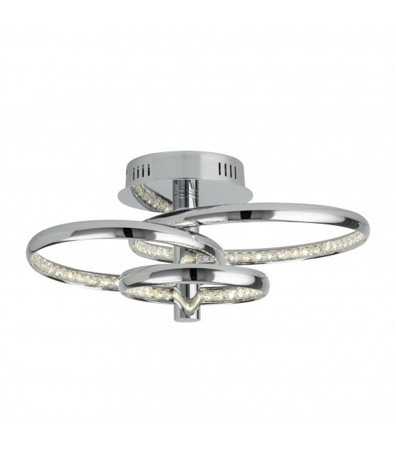 Wandleuchte Ringe, in Chrom und Kristall