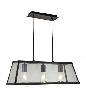 Voyager 90 cm Pendelleuchte, schwarz, aus Glas