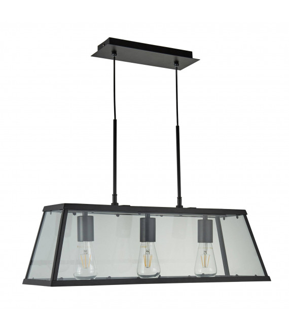 Lampada a sospensione Voyager 90 cm, nera, in vetro