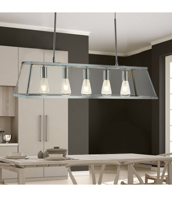 Lampada a sospensione Voyager 90 cm, nera, in vetro