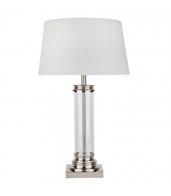 Lampe Pedestal, laiton antique et verre, avec abat-jour