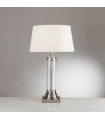 Lampe Pedestal, laiton antique et verre, avec abat-jour