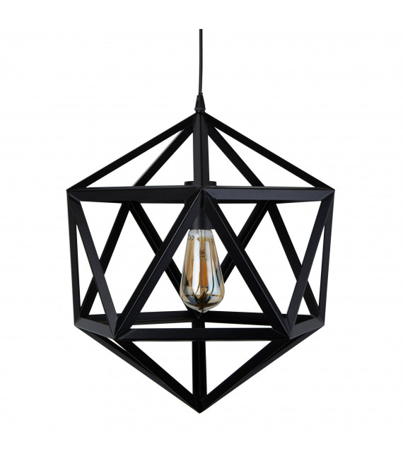 Lámpara colgante Voyager 90 cm, cromo y cristal.