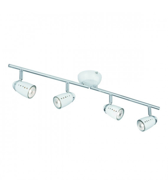 Plafón Plutón 72cm blanco y cromo, 4 puntos