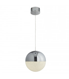 Lampada a sospensione Fisherman 18 cm, in argento satinato e vetro