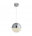 Suspension 18 cm Fisherman, en argent satiné et verre