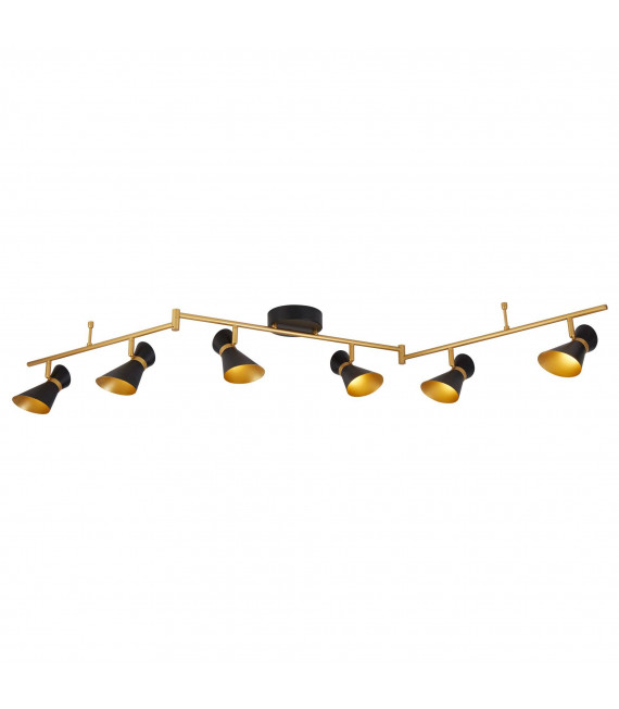 Barre Diablo, noir et or, 4 ampoules