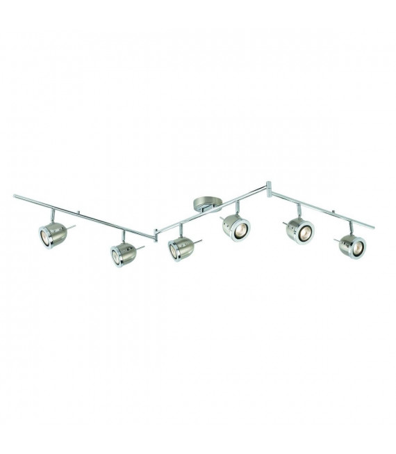 Palmer Plafón 183cm cromo y plata satinada, 6 puntos