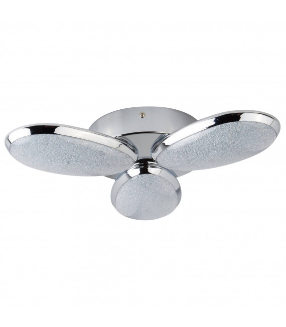 Plafoniera da incasso 40 cm, in cromo e vetro