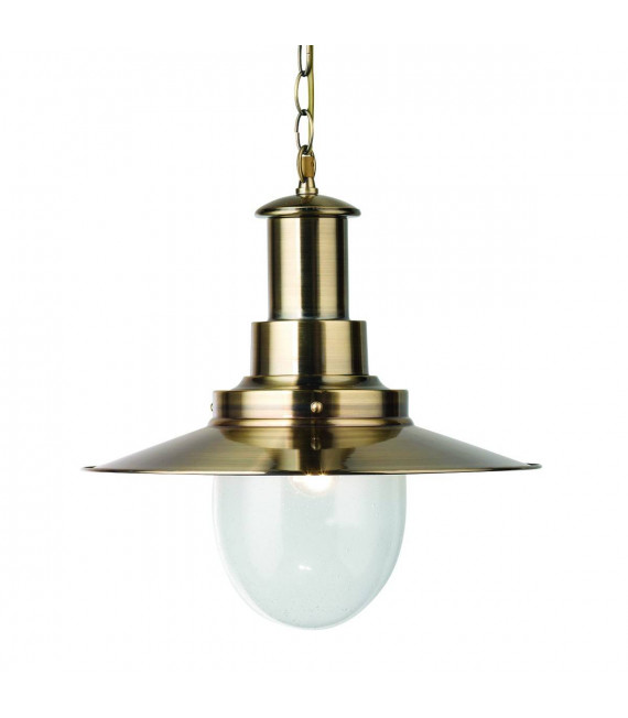 Fisherman 40 cm Pendelleuchte aus antikem Messing und Glas