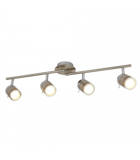 Plafoniera Samson, ottone antico, 4 lampadine