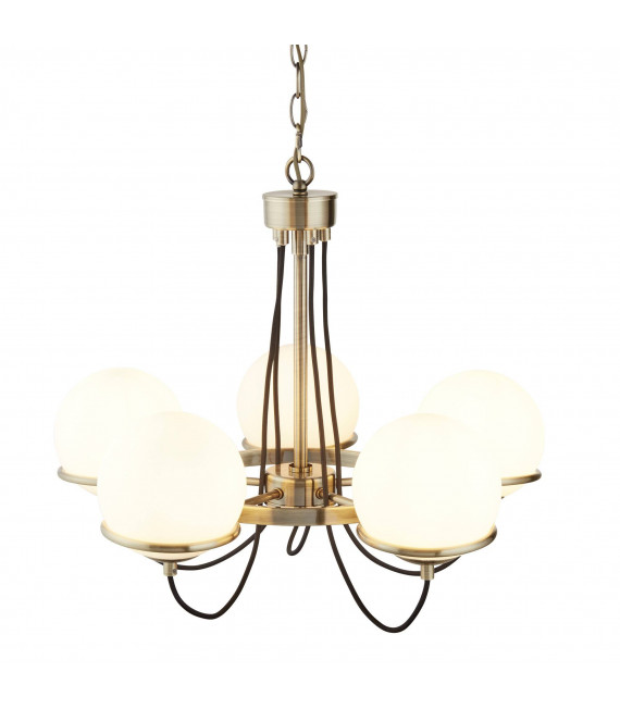 Lampada da parete Sfera, ottone antico e vetro, 1 lampadina