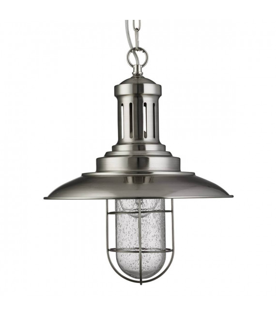 Fischer 30 cm Pendelleuchte, in Satin Silber und Glas