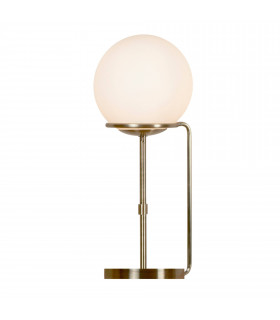 Wandleuchte Kugel, antikes Messing und Glas, 1 Glühbirne