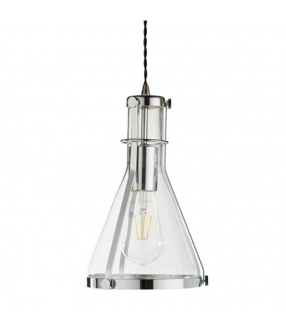 Lampada a sospensione 21 cm, in cromo e vetro