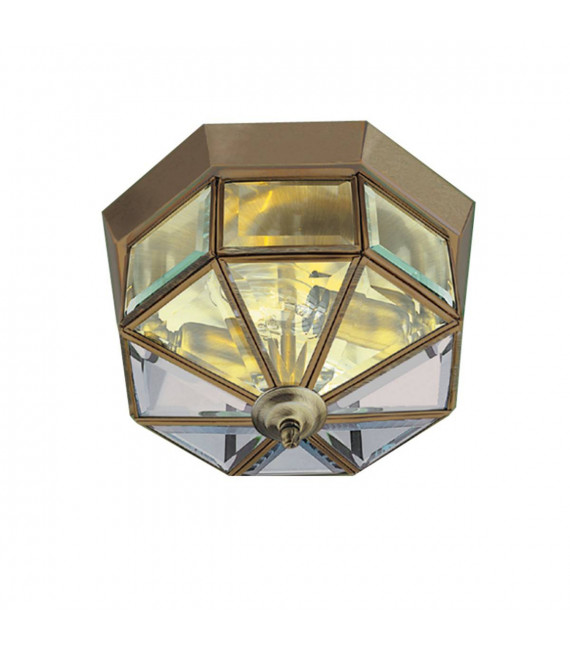 plafonnier ventilateur vintage 2 ampoules e27 max 60w brun patiné