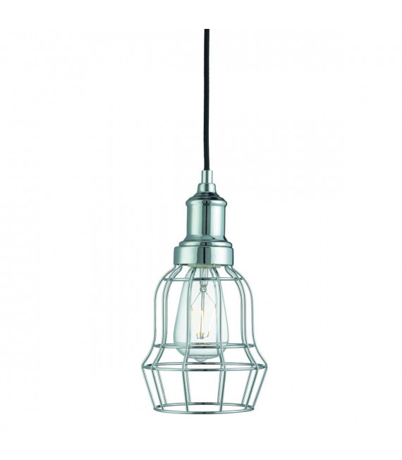 Lámpara colgante Bell Cage de 1 luz en cromo