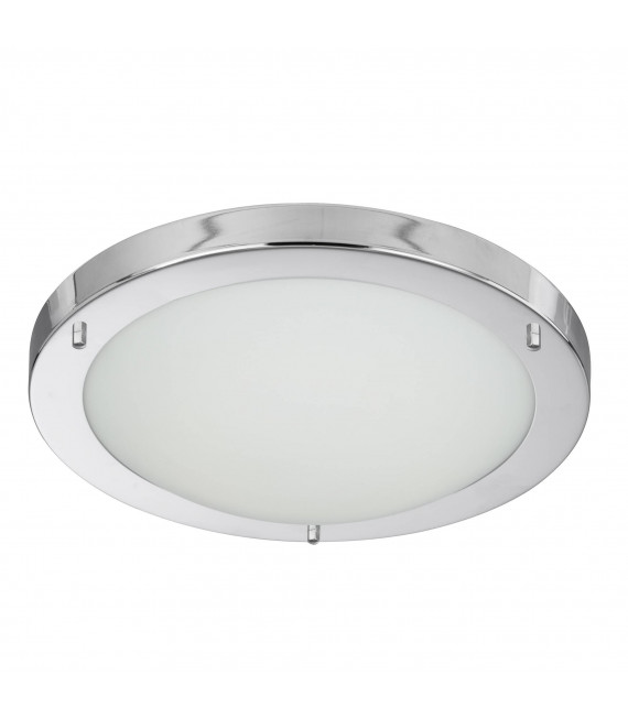 Plafón 40 cm Led Vesta, en cromo, cristal y vidrio.