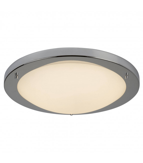 Plafonnier 31 cm Led Flush, en chrome et verre