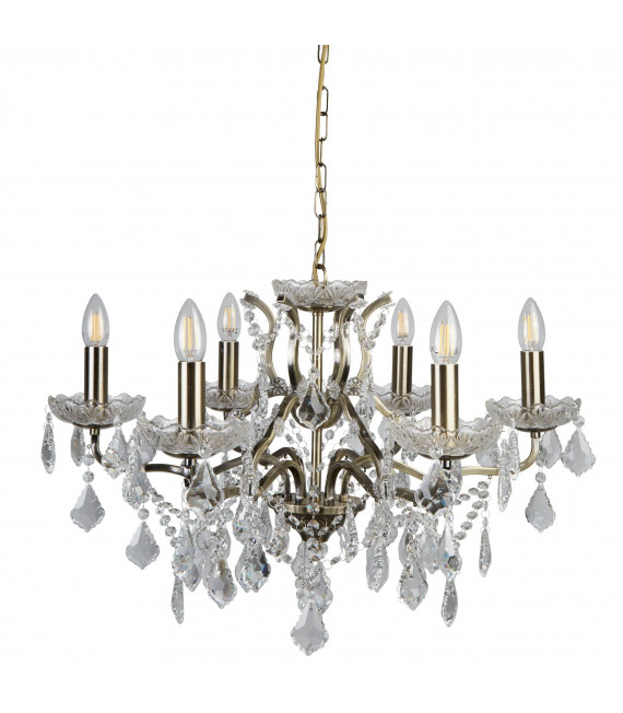 Applique Paris, laiton antique et cristal, 2 ampoules